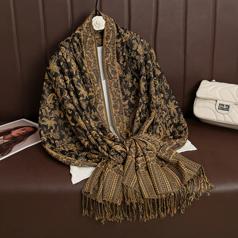 Soft Cashmere-Feel Scarf for Women – Warm Oversized Pashmina Wrap Shawl for Fall Winter Layering | Lonoma