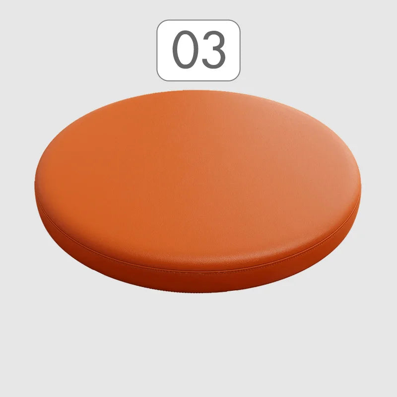 Memory Foam Seat Cushion Round Non-Slip Faux Leather Dining Chair Pad Bar Stool Topper for Kitchen Office Home | Lonoma