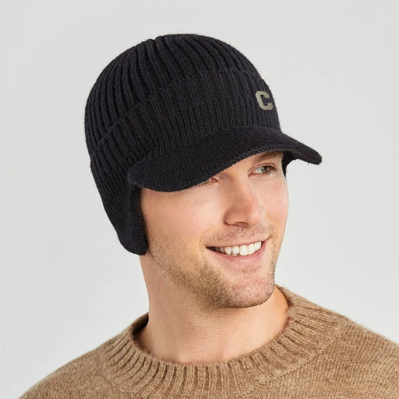 Knit Beanie Hat Unisex Winter Warm Cuffed Windproof Fleece Lined Cold Weather Cap for Skiing Snowboarding Outdoor Activities | Lonoma
