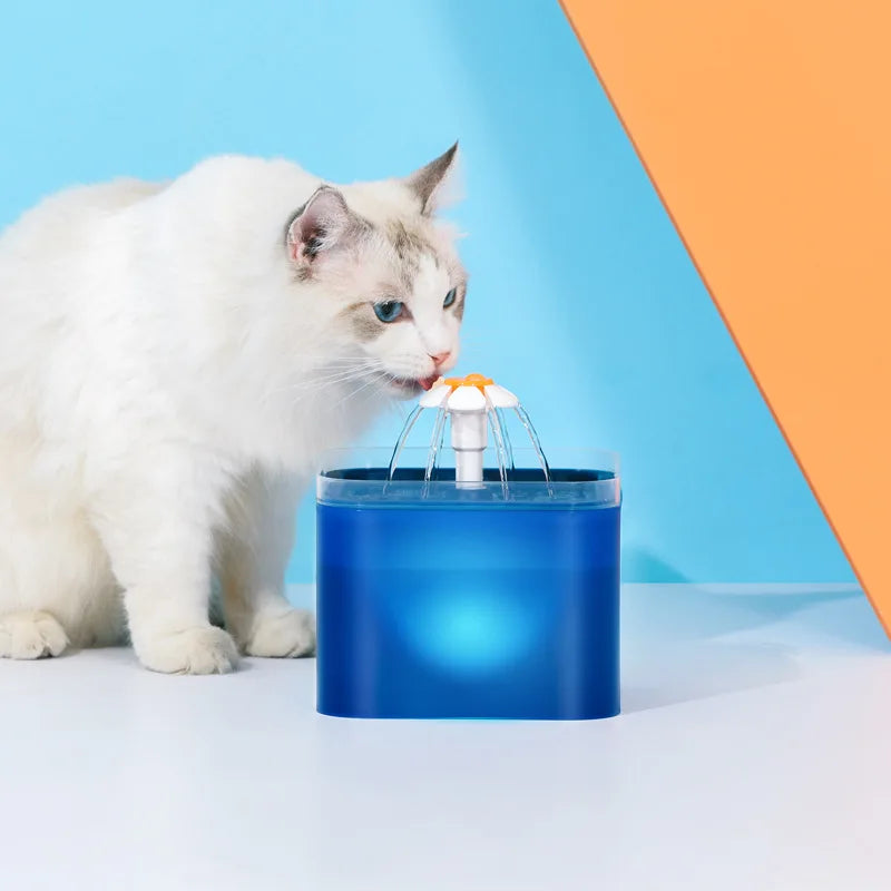 67 oz LED Pet Water Fountain for Cats & Dogs USB Circulating Filtration Hydration Bowl with Night Light | Lonoma
