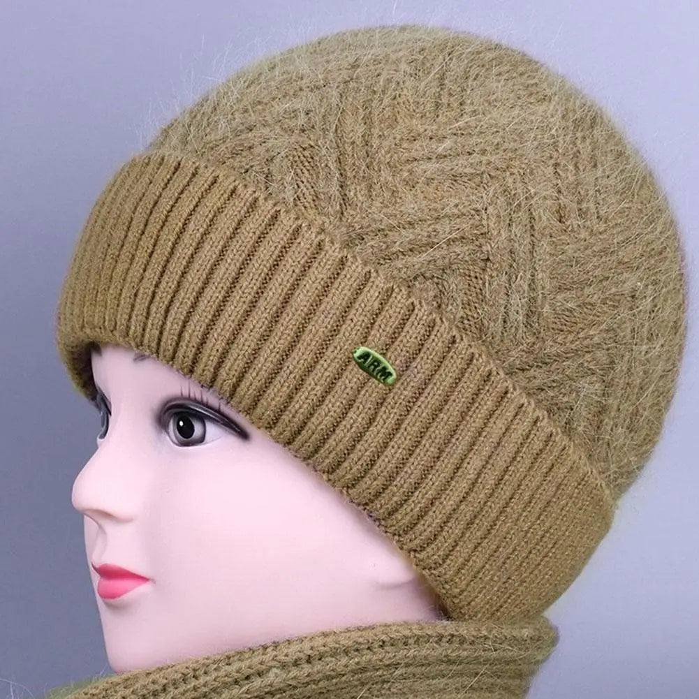 Fleece-Lined Knit Winter Hat for Women with Fold-Up Cuff & Ear Warmers for Cold Weather Outdoors Daily Wear | Lonoma