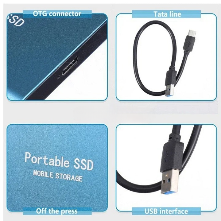 2TB Portable SSD Drive Ultra-Fast External Storage for Laptop Desktop Backup Data Transfer | Solid State Drive USB Compatible Windows macOS | Lonoma