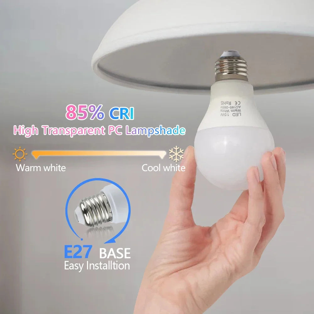 E26 LED Light Bulb Warm White 3W to 18W Energy Efficient Smart IC Screw Base for Living Room Bedroom Dining Room Home Lighting | Lonoma