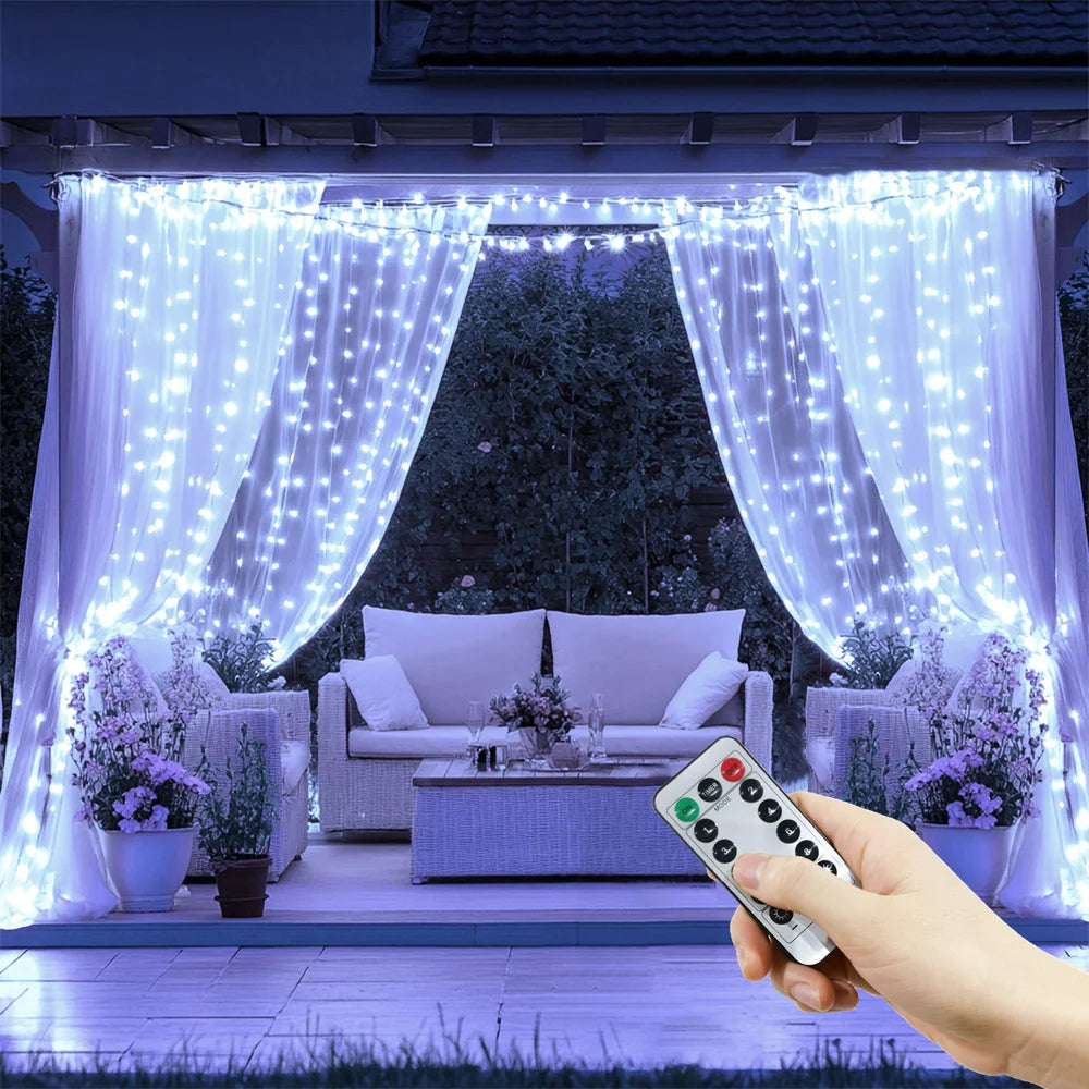 LED Curtain String Lights USB 8 Modes Fairy Lights for Bedroom Wedding Party Holiday Decor Indoor Outdoor Waterfall Twinkle Lights | Lonoma