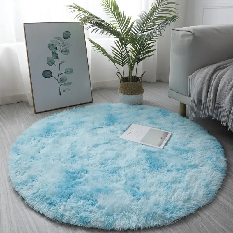 Round Shag Area Rug Plush Circle Floor Mat Ultra Soft High Pile Fluffy Carpet for Bedroom Living Room Kids Playroom Nursery Home Accent | Lonoma