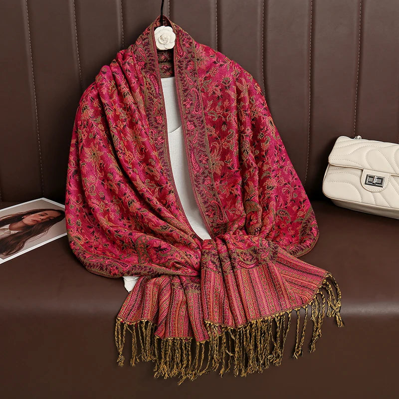 Soft Cashmere-Feel Scarf for Women – Warm Oversized Pashmina Wrap Shawl for Fall Winter Layering | Lonoma