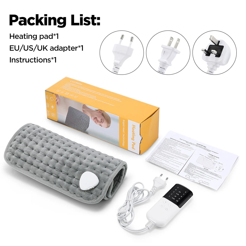 Electric Heating Pad 12 × 24 in with Adjustable Temperature Settings, Fast-Heating Therapy Wrap for Back, Legs, Hands and Shoulders, Soft | Lonoma
