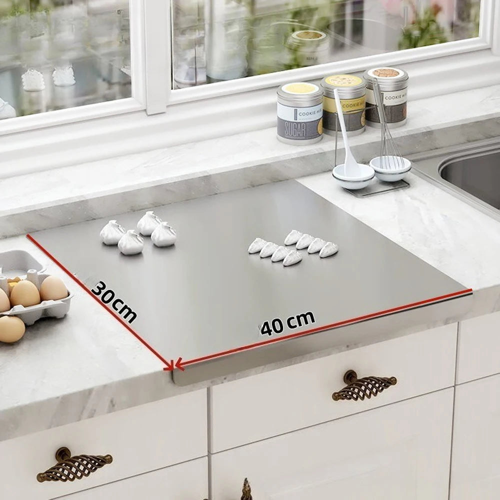 Stainless Steel Cutting Board for Kitchen Non-Slip Edge Food Prep Surface 304 Grade Metal Chopping Block Vegetable Meat Pastry Board | Lonoma