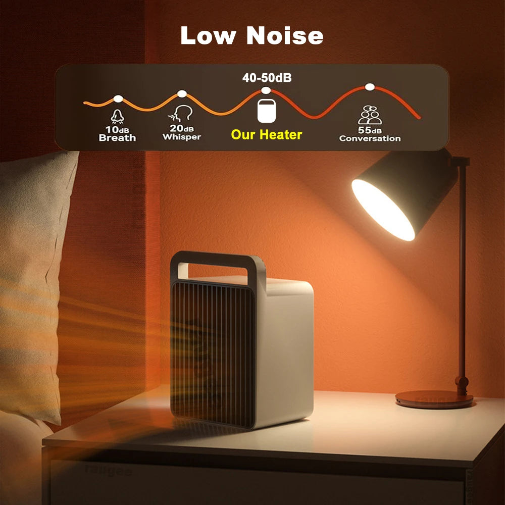 Portable Ceramic Space Heater 600W Personal Desk Heater with Auto Shutoff Fast Heating Fan for Office Bedroom Small Rooms Dorm Tabletop | Lonoma