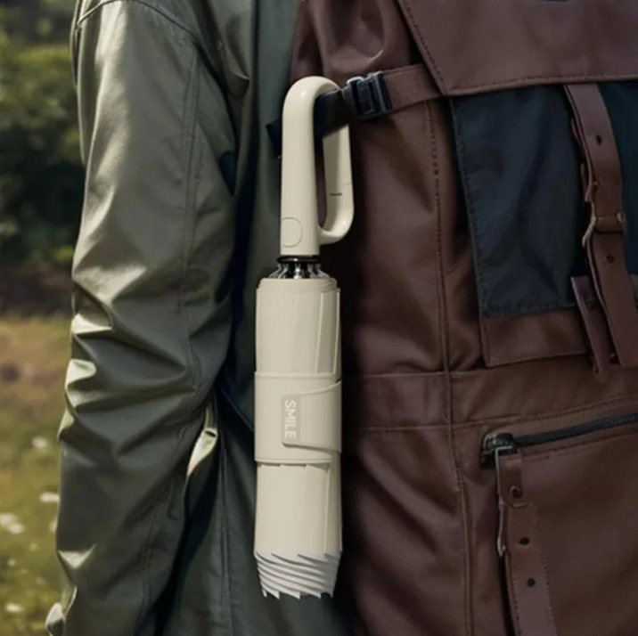 Compact Folding Umbrella with Safety Reflective Trim Windproof Lightweight Rain Protection for Commuting Travel Outdoor Activities Commuters | Lonoma
