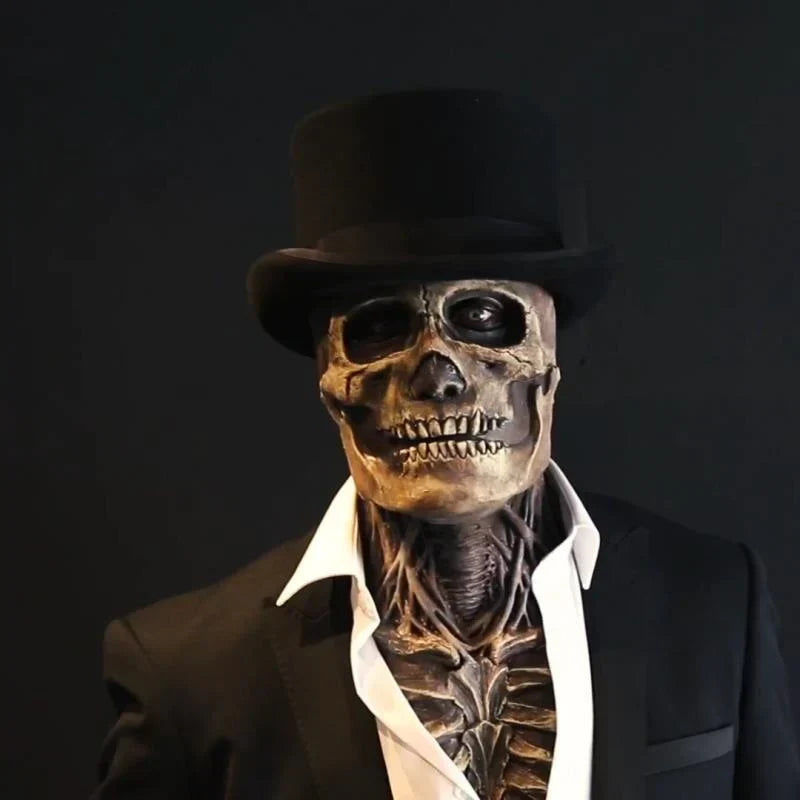 Skeleton Mask Full-Head Latex Halloween Costume Mask for Adults, Realistic Skull Horror Mask for Parties, Haunted Houses & Cosplay | Lonoma