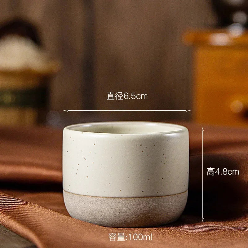 Handmade Japanese Stoneware Coffee Cup, Wabi-Sabi Ceramic Espresso & Tea Mug, Rustic Glazed Small Cup for Latte, Cortado | Lonoma