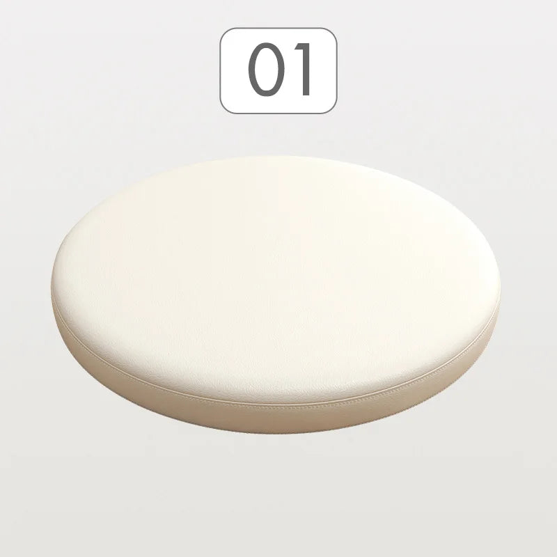 Memory Foam Seat Cushion Round Non-Slip Faux Leather Dining Chair Pad Bar Stool Topper for Kitchen Office Home | Lonoma