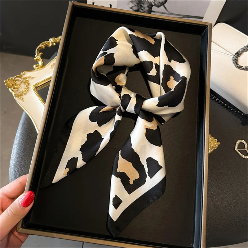 Printed Square Scarf 27.5 × 27.5 in Polyester Silk-Feel Headband Neck Wrap Hair Accessory for Women Spring Summer Fall Winter Versatile | Lonoma