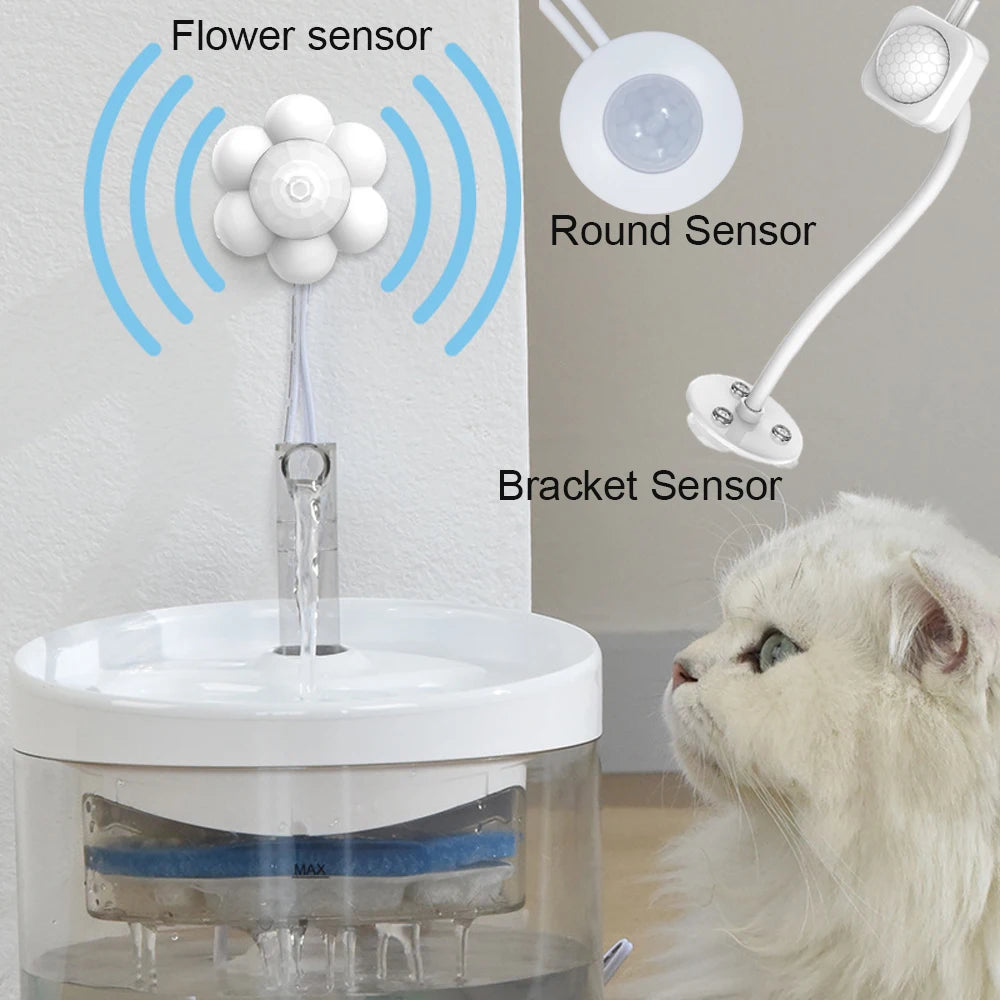 Motion-Activated Pet Water Fountain for Cats and Dogs with Filter – Wireless Rechargeable Sensor-Triggered Drinking Bowl for Pets | Lonoma