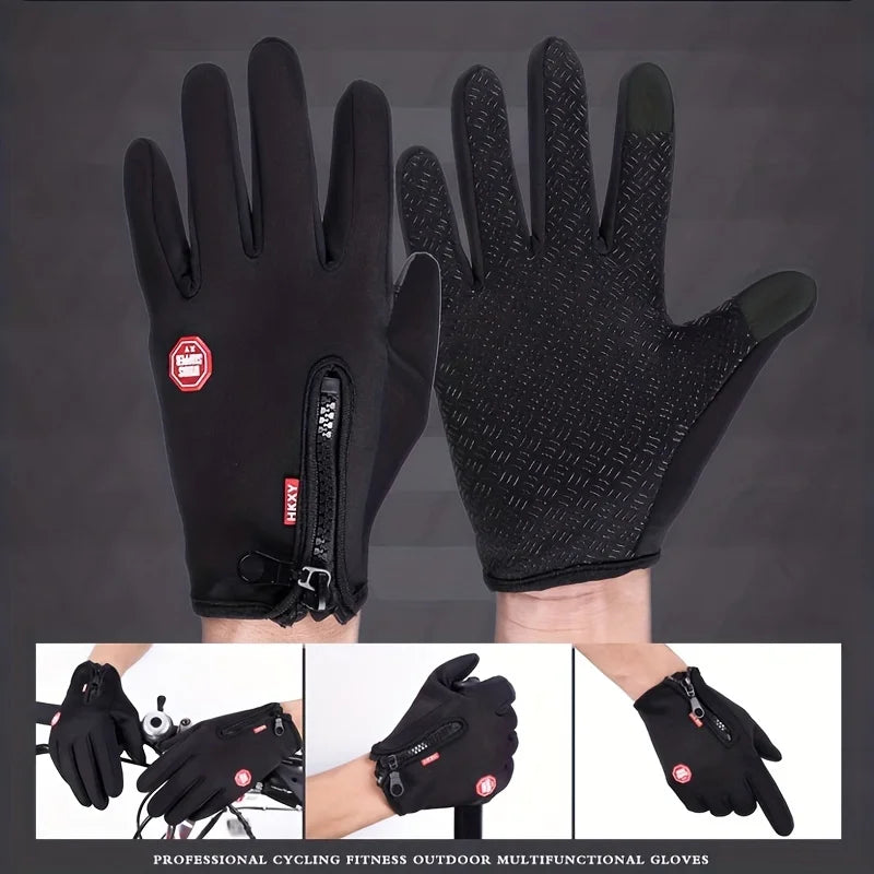 Insulated Touchscreen Gloves for Cycling and Outdoor Winter Activities – Windproof Non-Slip Design | Lonoma
