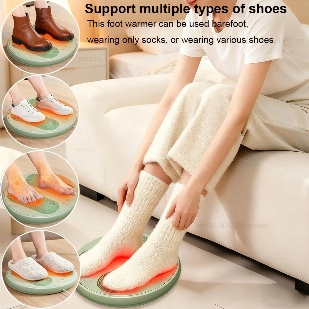 USB Heated Foot Warmer Pad with 3 Heat Settings and Vibration Massage for Cold Feet Relief at Home Office Bedroom | Lonoma