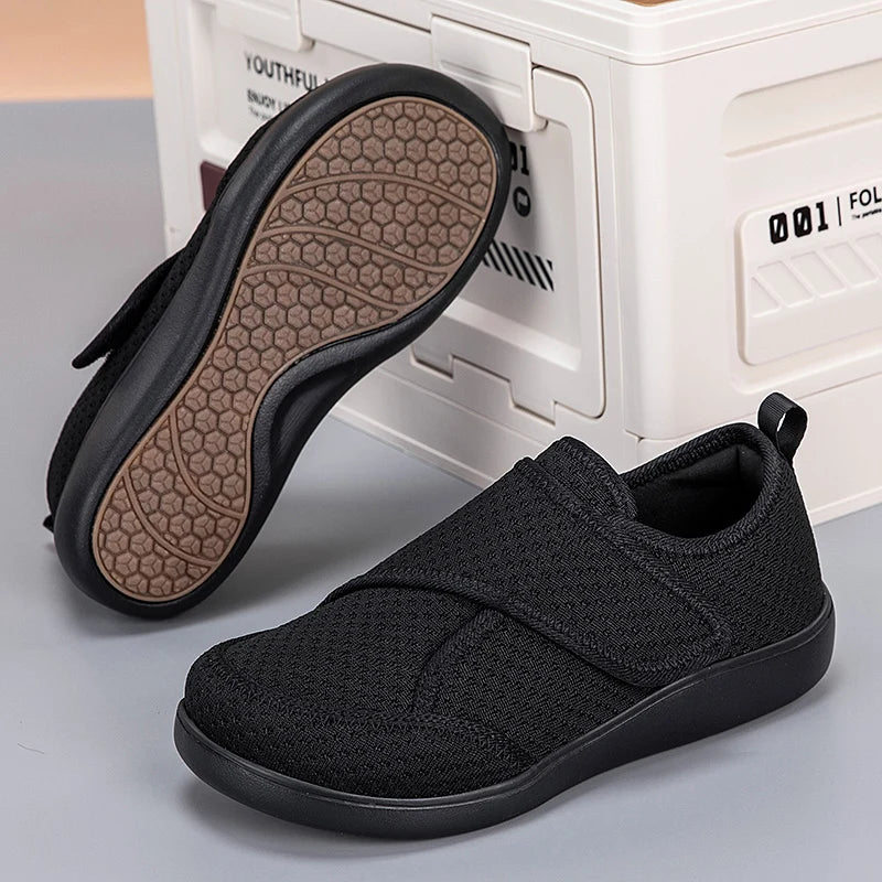 Adjustable Wide-Width Orthopedic Shoes for Swollen Feet Diabetic Bunion Relief Hook-and-Loop Sneakers for Men Women Seniors Extra Deep Toe | Lonoma