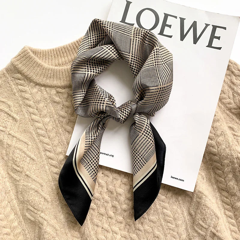 Square Satin Scarf 27.5 Inch Equestrian Print Headwrap Neck Tie Hairband for Women Four Season Versatile Accessory | Lonoma