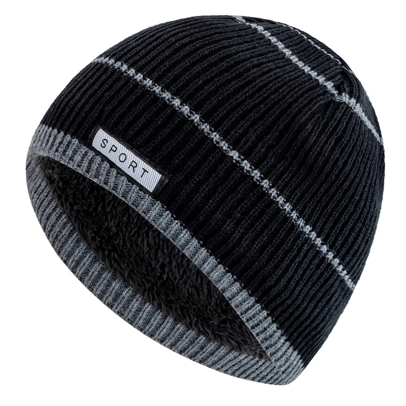 Fleece-Lined Knit Beanie for Cold Weather - Unisex Plush Skull Cap for Skiing and Winter Outdoor Activities | Lonoma