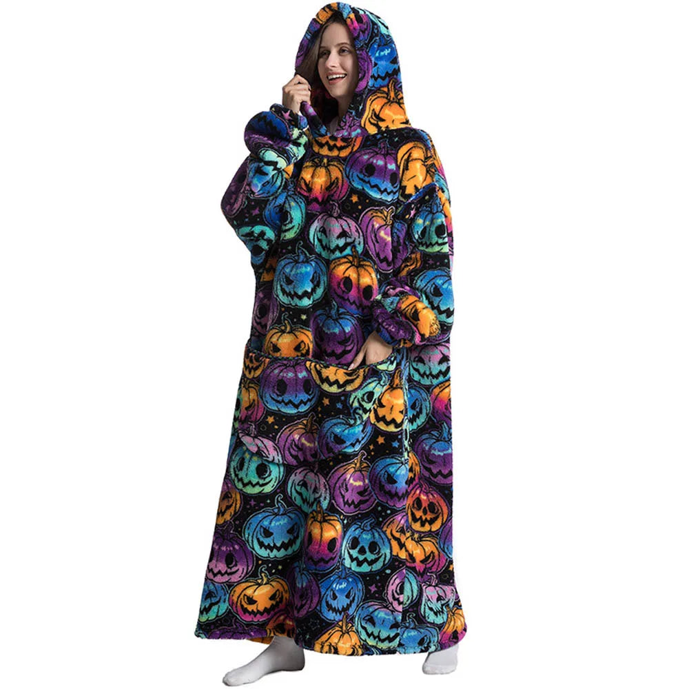 Oversized Wearable Blanket Hoodie with Sleeves Sherpa Fleece Throw for Adults Cozy Soft Plush Winter Loungewear Women Men | Lonoma