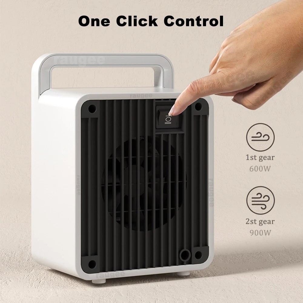 Portable Ceramic Space Heater 600W Personal Desk Heater with Auto Shutoff Fast Heating Fan for Office Bedroom Small Rooms Dorm Tabletop | Lonoma