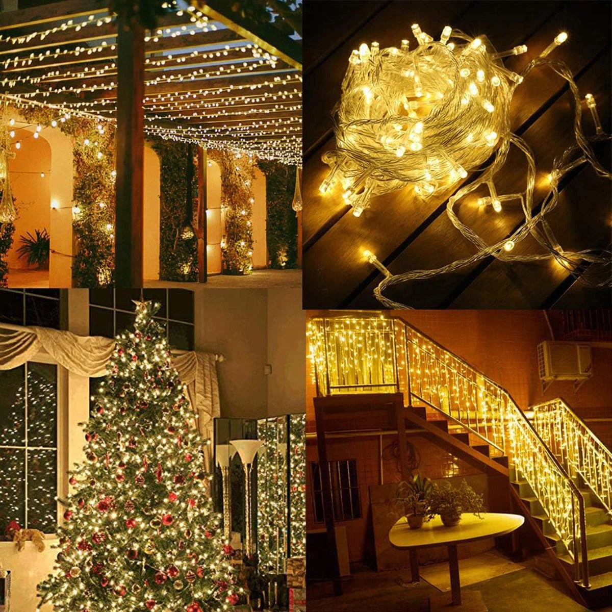 Outdoor LED String Lights 66-328 ft Warm White Cool White Plug-In for Patio Garden Deck Holiday Party Wedding | Lonoma