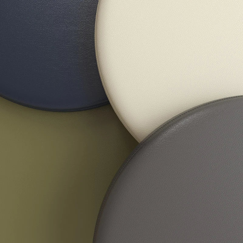 Memory Foam Seat Cushion Round Non-Slip Faux Leather Dining Chair Pad Bar Stool Topper for Kitchen Office Home | Lonoma