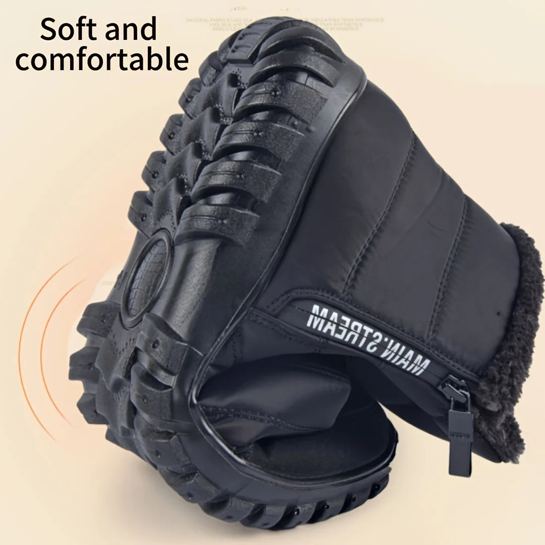 Men's Insulated Winter Boots with Side Zipper Waterproof Ankle Snow Boots Casual Platform Sneakers for Cold Weather | Lonoma