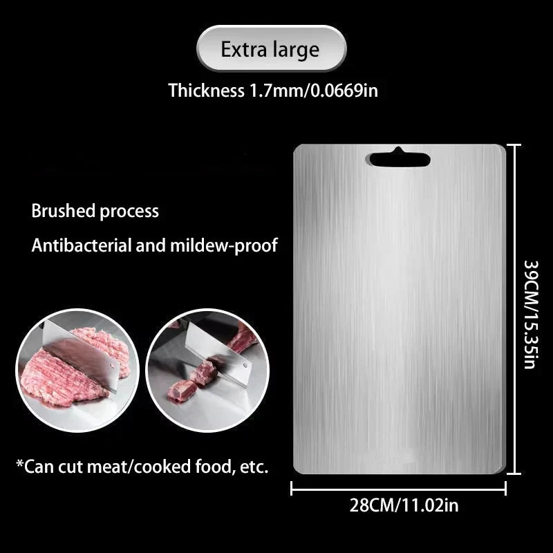 Stainless Steel Prep Board 316 Grade Double-Sided Metal Work Surface for Vegetables Meat Fruit Chopping Kitchen Counter | Lonoma