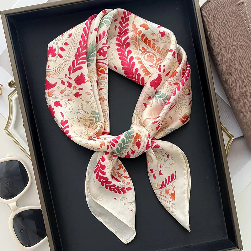Square Satin Scarf 27.5 Inch Equestrian Print Headwrap Neck Tie Hairband for Women Four Season Versatile Accessory | Lonoma
