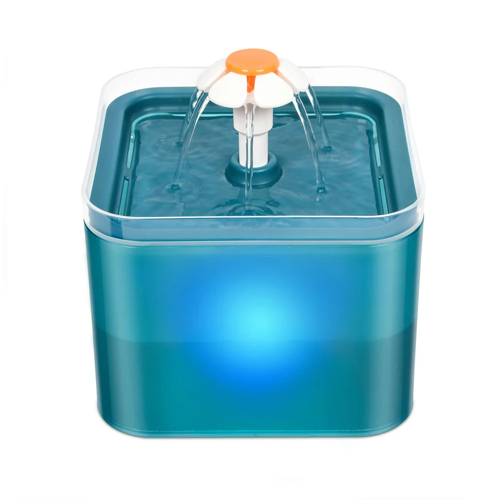 67 oz LED Pet Water Fountain for Cats & Dogs USB Circulating Filtration Hydration Bowl with Night Light | Lonoma