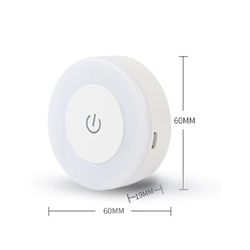 Touch-Activated LED Night Light USB Rechargeable Magnetic Compact Puck Light for Bedroom Hallway Closet Warm Ambient Lighting | Lonoma