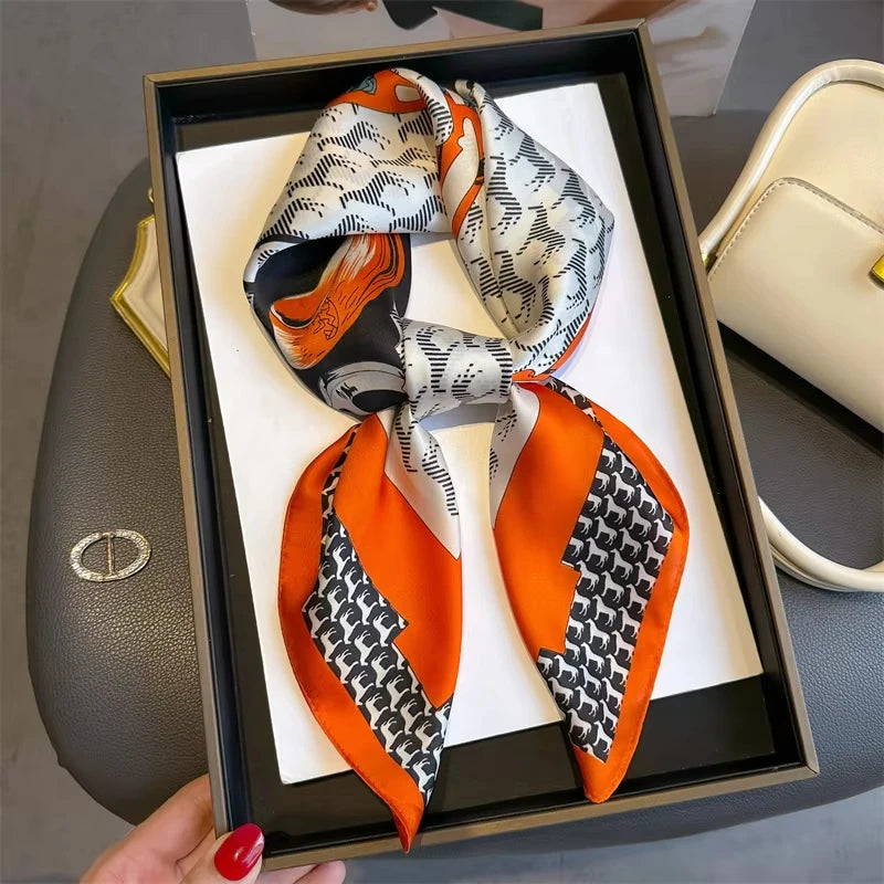 Square Satin Scarf Neck Wrap Hair Tie Headband for Women 27.5 × 27.5 Inches Animal Print Multiway Accessory Fashion Bandana | Lonoma