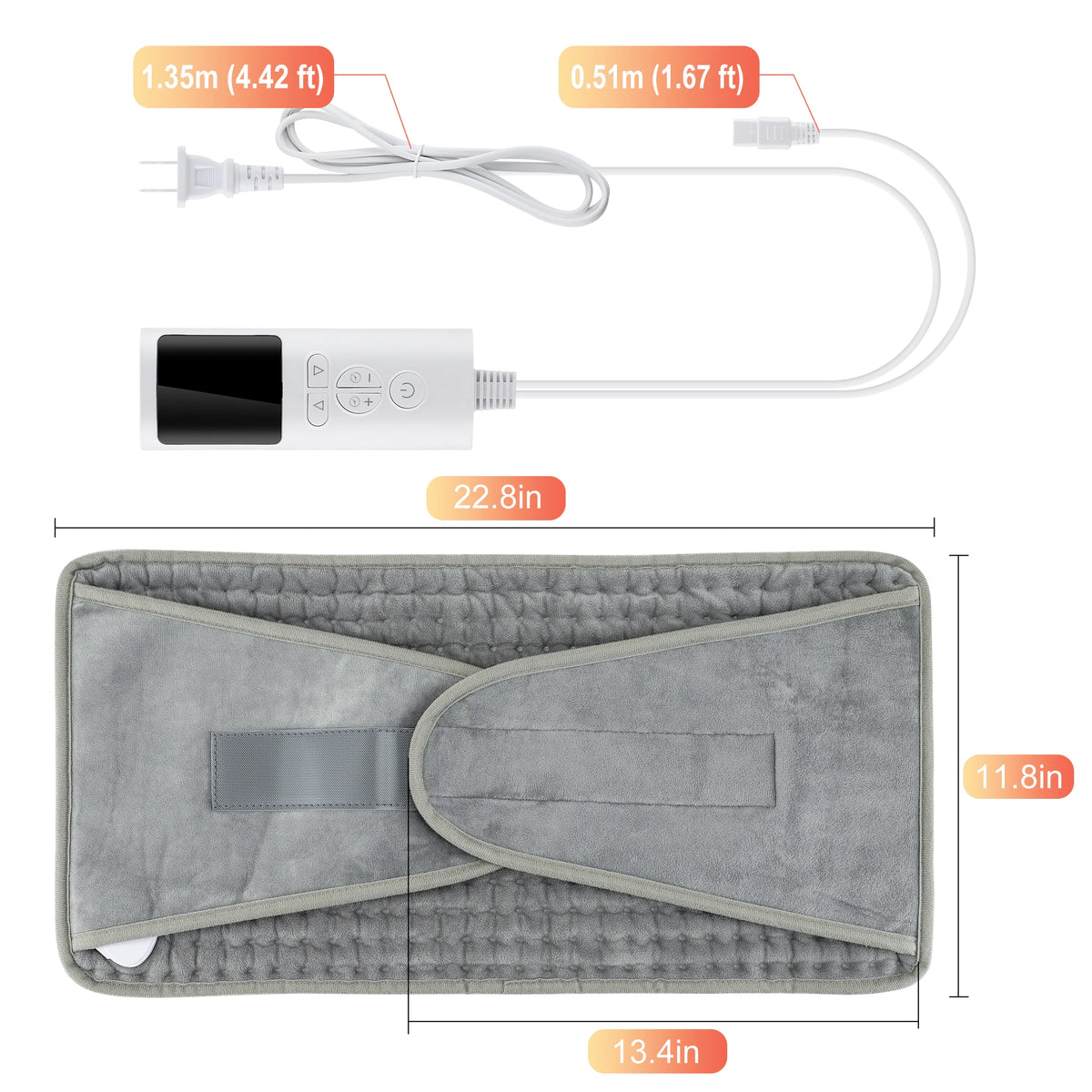 Heated Wrap Pad with 9 Temperature Settings for Back, Waist & Legs | Soft Plush Electric Heating Pad with Timer for Winter Relief | Machine | Lonoma