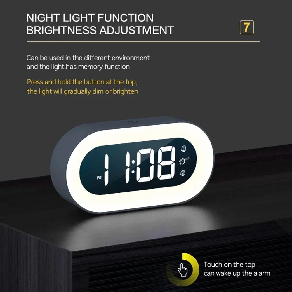 Sunrise Alarm Clock with Night Light – Gentle Wake-Up Light & Sound | Dimmable LED Display | USB Rechargeable | Lonoma