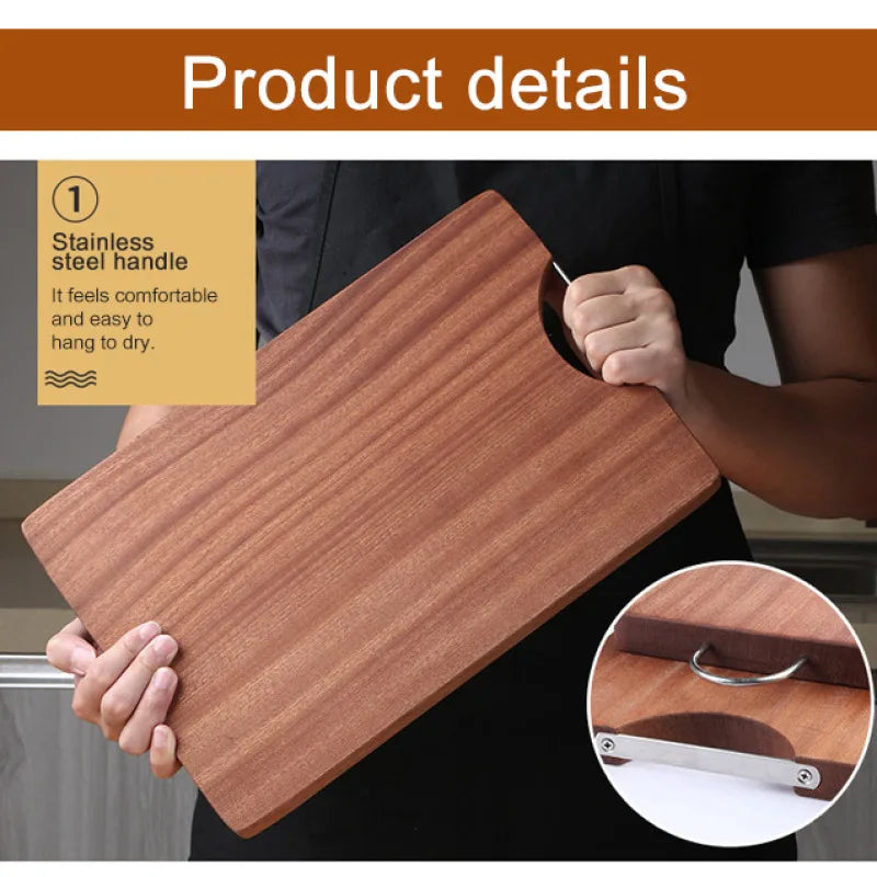Solid Wood Cutting Board Rectangular Kitchen Chopping Block Antibacterial Natural Hardwood Prep Surface for Cooking | Lonoma