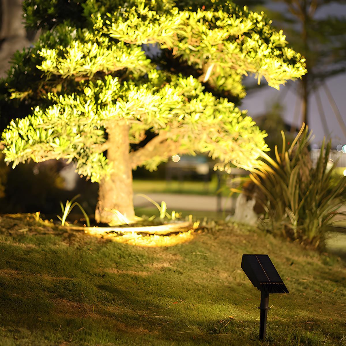 Solar Ground Spotlight for Garden Beds, Lawn & Walkways – Adjustable Beam, Wireless, IP65 Waterproof, Warm White LED Path Light | Lonoma