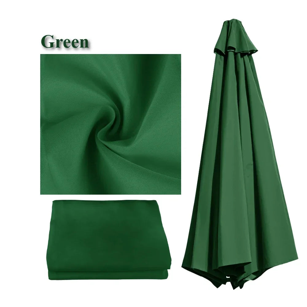 Patio Umbrella Replacement Canopy 6/8 Rib Water-Resistant with Vent Top 7-10 Ft Outdoor Sun Shade Cover for Garden Yard | Lonoma