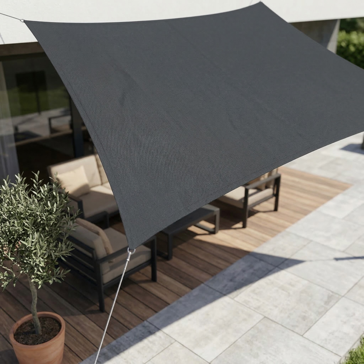 Waterproof Rectangular Shade Sail, UV-Blocking Sun Shade Canopy for Patio, Backyard, Deck, Balcony, Pergola and Garden Outdoor Cover | Lonoma
