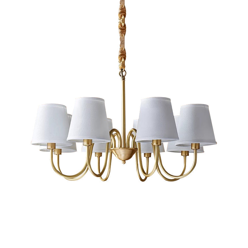 Classic Fabric Shade Chandelier with Brass Finish – Elegant Multi-Light Fixture for Dining Room, Living Room & Foyer | Lonoma