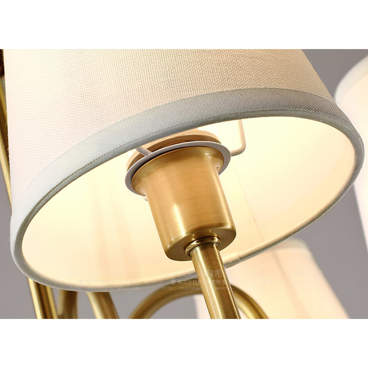 Classic Fabric Shade Chandelier with Brass Finish – Elegant Multi-Light Fixture for Dining Room, Living Room & Foyer | Lonoma