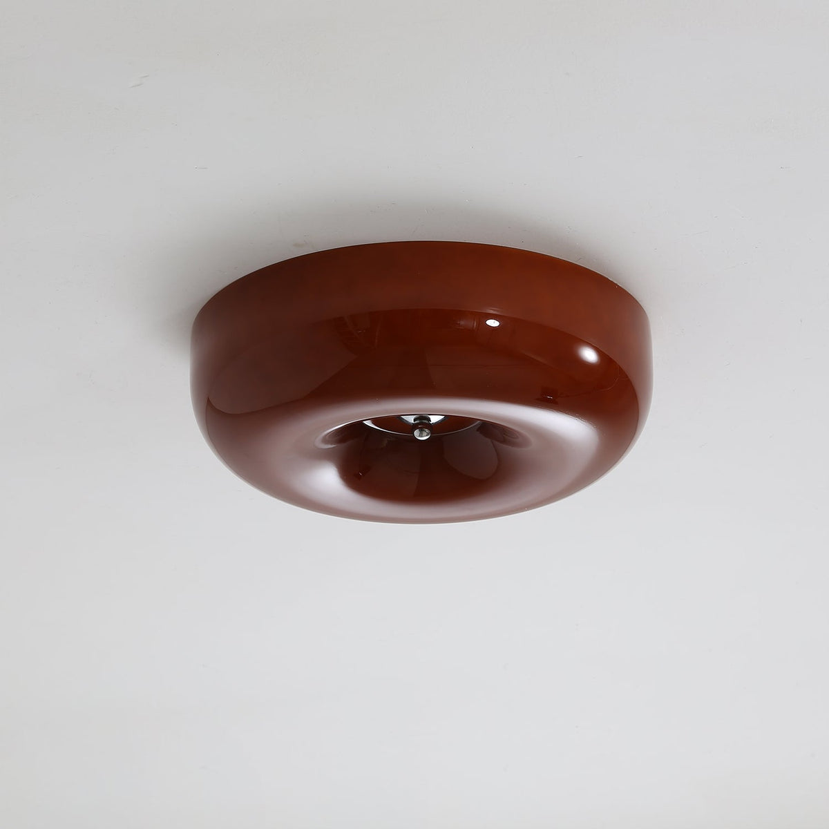 Flush Mount LED Ceiling Light with Swirled Glass Shade – Modern Low Profile Design for Bedroom, Hallway, Kitchen – Chrome Finish | Lonoma