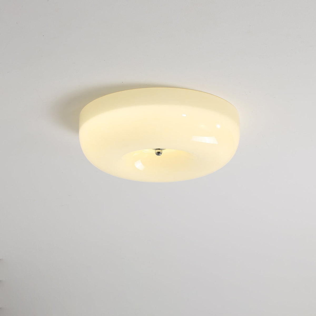 Flush Mount LED Ceiling Light with Swirled Glass Shade – Modern Low Profile Design for Bedroom, Hallway, Kitchen – Chrome Finish | Lonoma