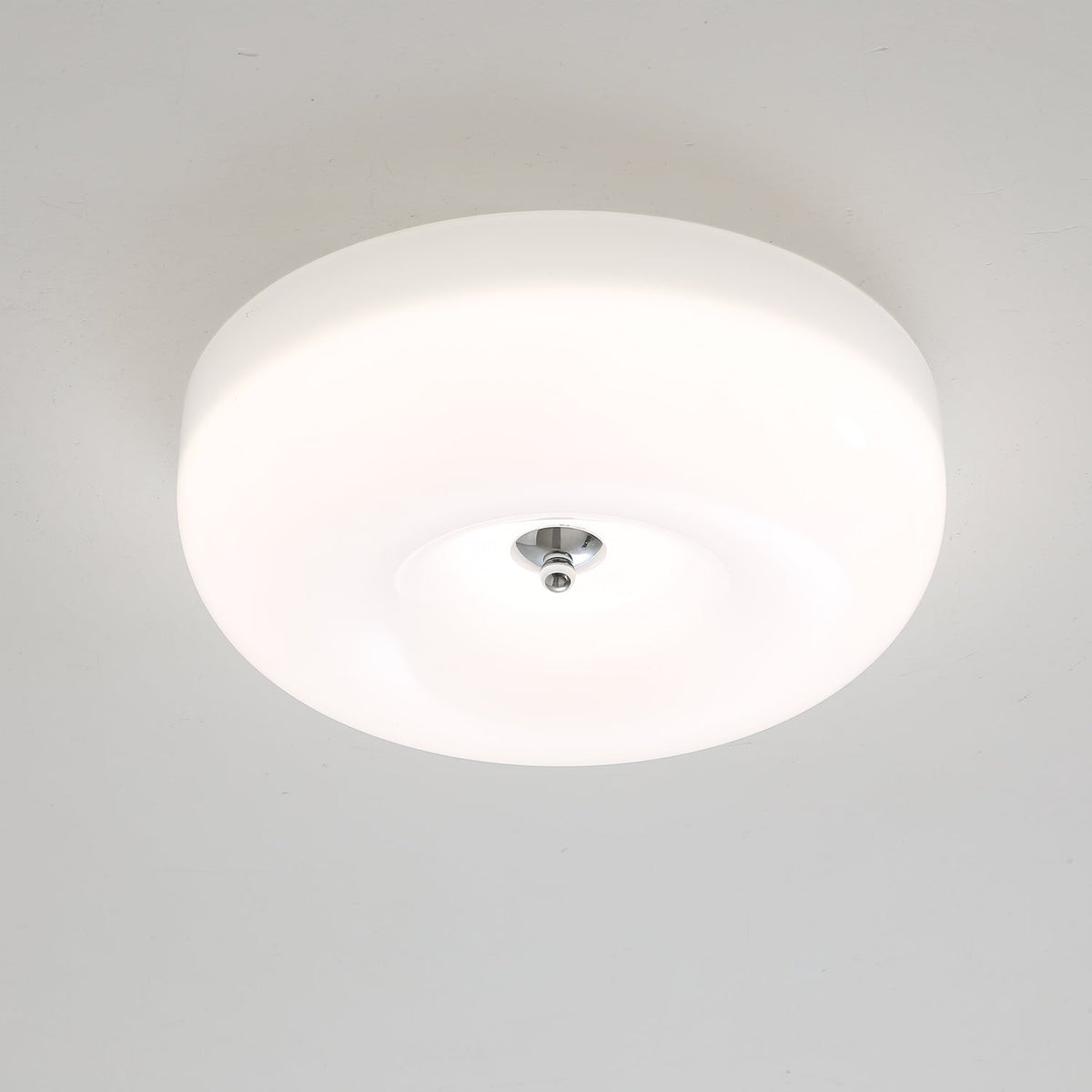 Flush Mount LED Ceiling Light with Swirled Glass Shade – Modern Low Profile Design for Bedroom, Hallway, Kitchen – Chrome Finish | Lonoma