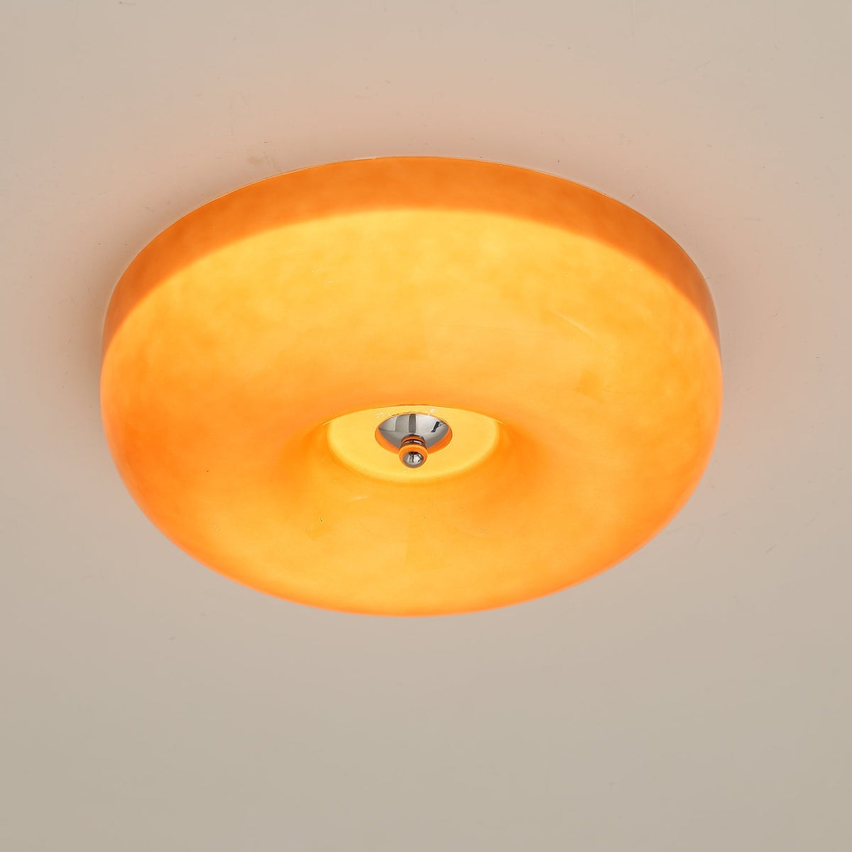 Flush Mount LED Ceiling Light with Swirled Glass Shade – Modern Low Profile Design for Bedroom, Hallway, Kitchen – Chrome Finish | Lonoma