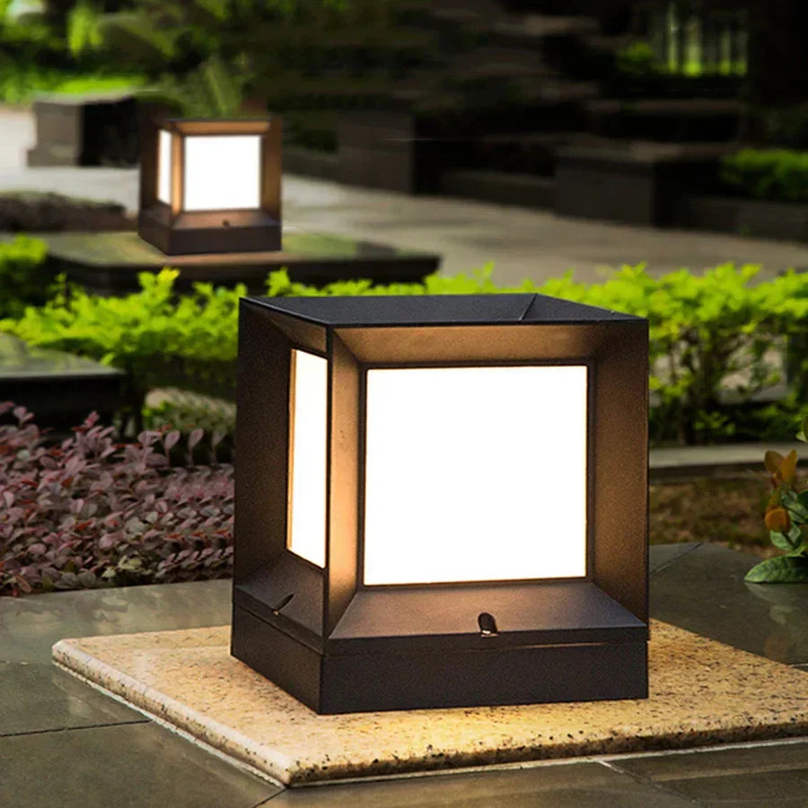 Outdoor Bollard Light 12W LED for Driveway, Pathway & Yard – Modern Black Post Lamp with Warm or Cool White | Lonoma