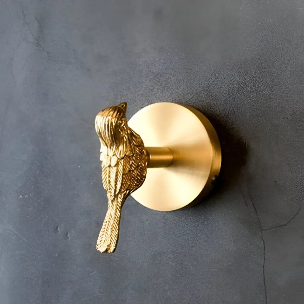Solid Brass Animal Wall Hook, Gold Finish Decorative Coat Hook for Entryway, Bedroom & Bathroom, Bird, Deer, Dragonfly, Rose Hanger | Lonoma