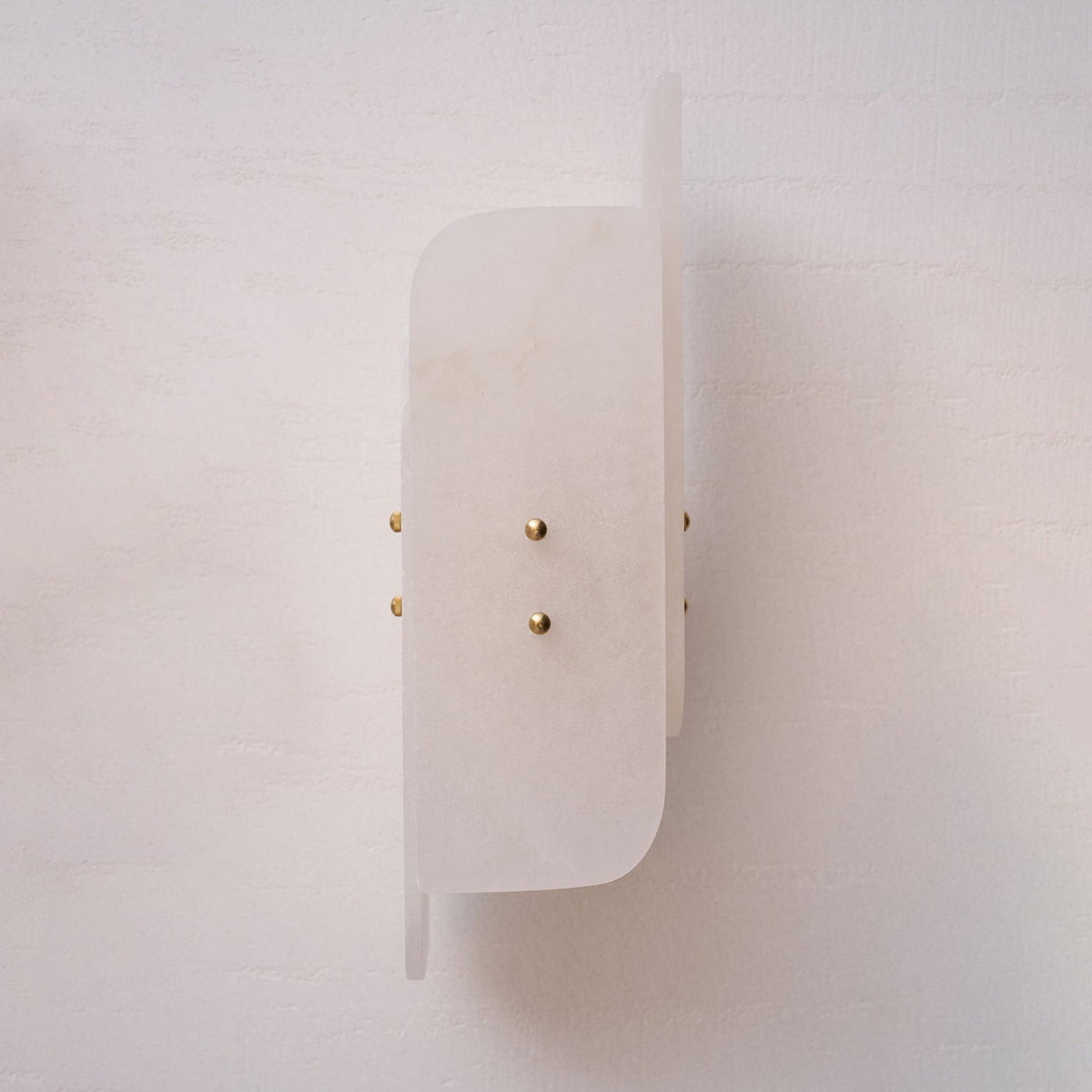 Spanish Alabaster Wall Sconce with Brass or Wood Accent, Hardwired G9 or LED, Handmade Natural Stone Light for Bedroom, Hallway, Living Room | Lonoma