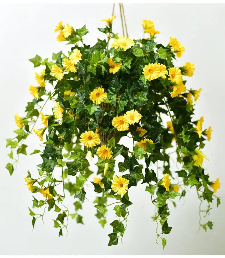 Faux Morning Glory Spray with UV Protection for Indoor & Outdoor Décor – 26-Inch Silk Stem | Lonoma